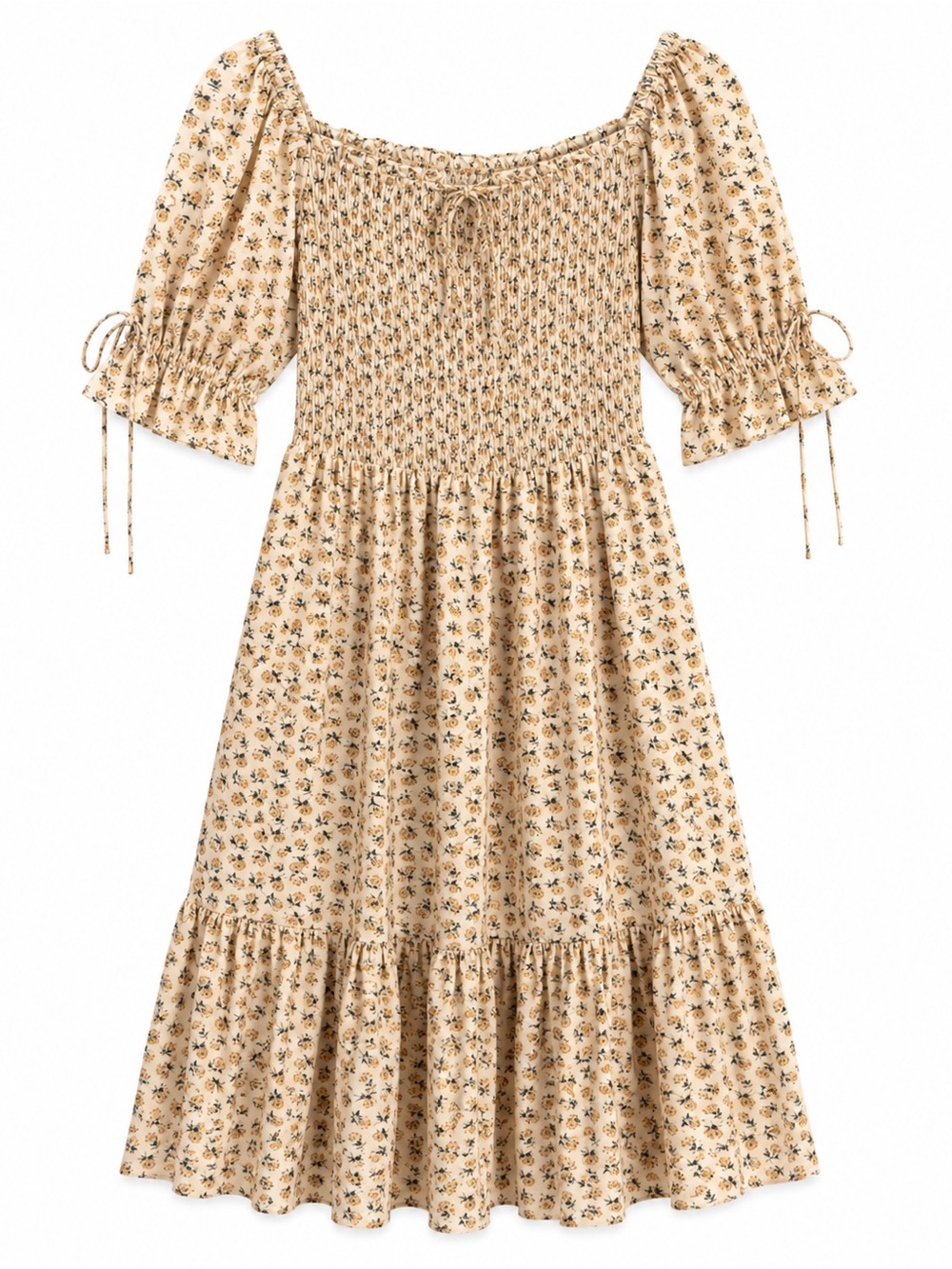 NWT! BOHME Floral Pale Yellow Dress